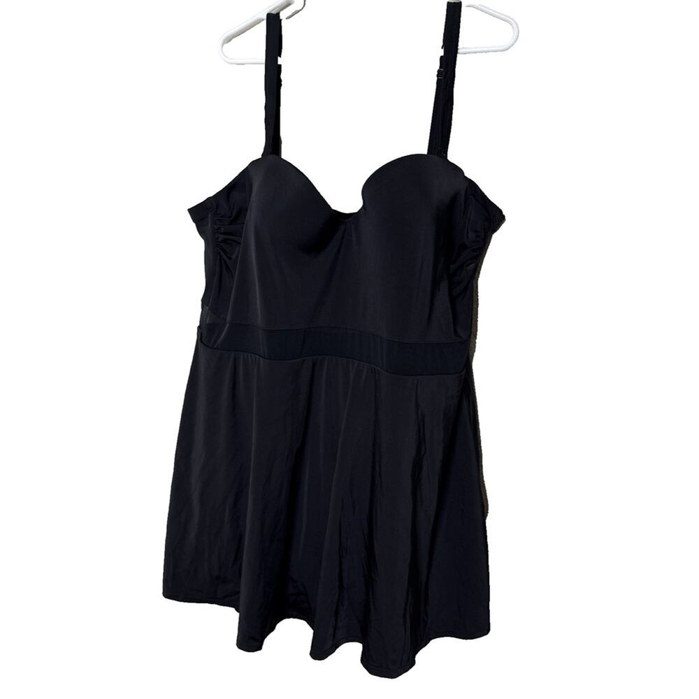 Torrid 4X Underwire Bra Long Mesh Overlay Swim Dress Swimsuit Removeable Straps